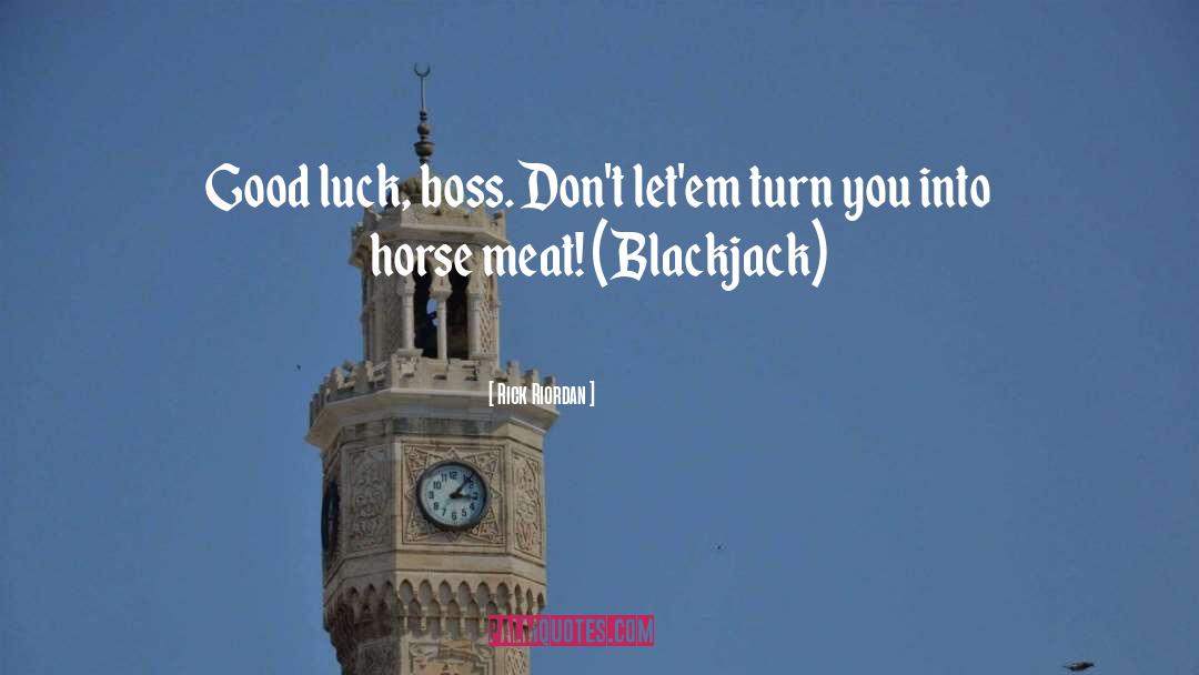 Rick Riordan Quotes: Good luck, boss. Don't let'em