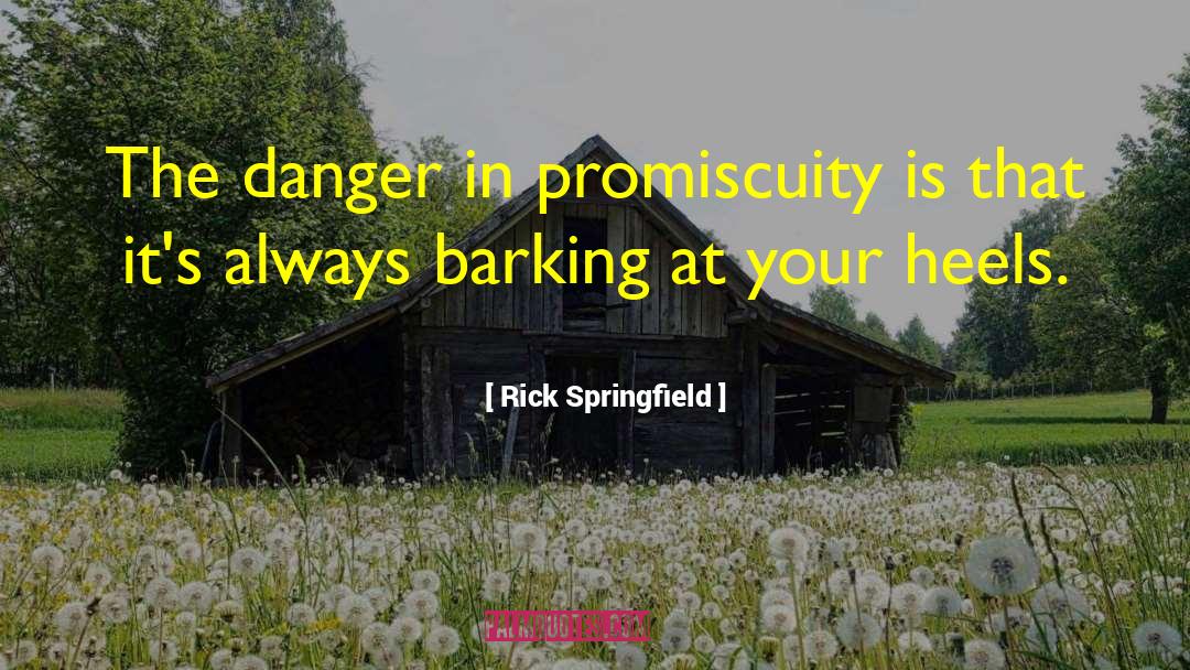 Rick Springfield Quotes: The danger in promiscuity is