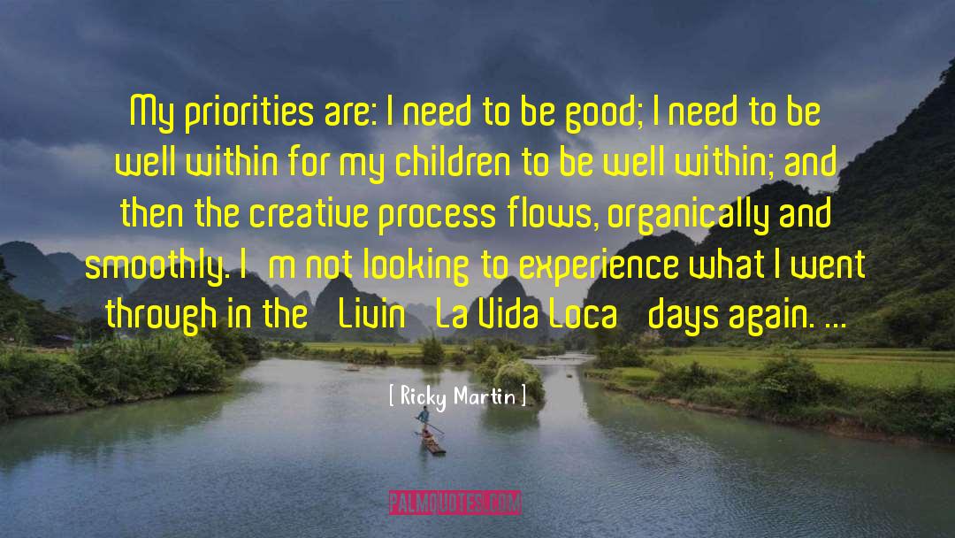 Ricky Martin Quotes: My priorities are: I need