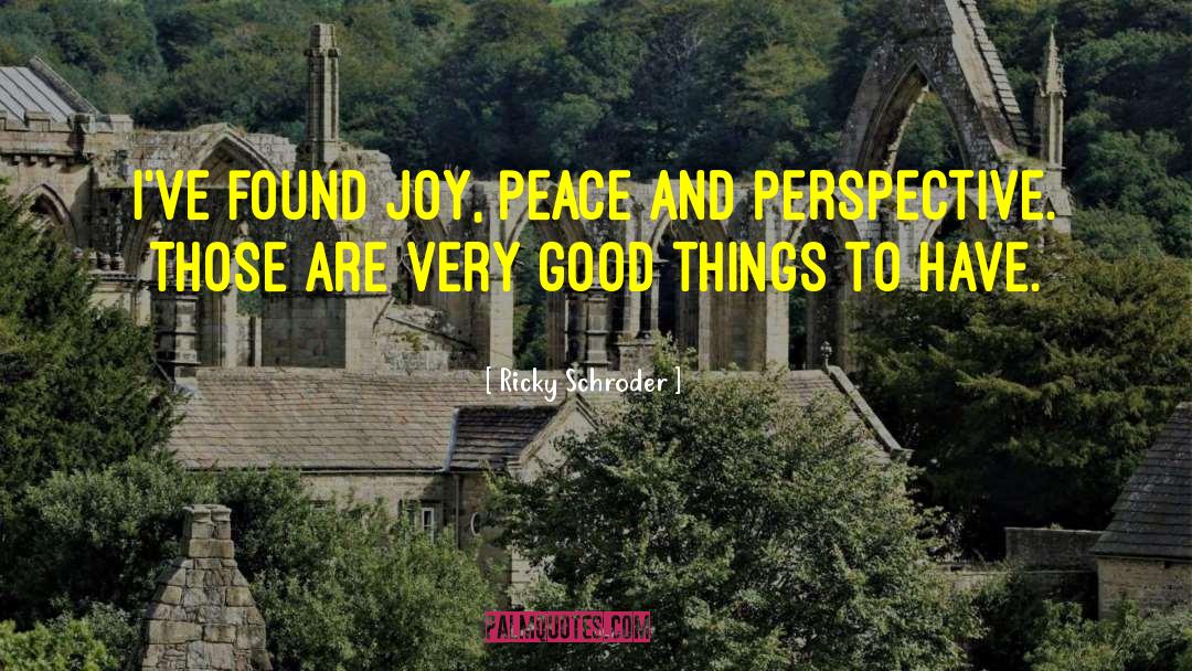 Ricky Schroder Quotes: I've found joy, peace and