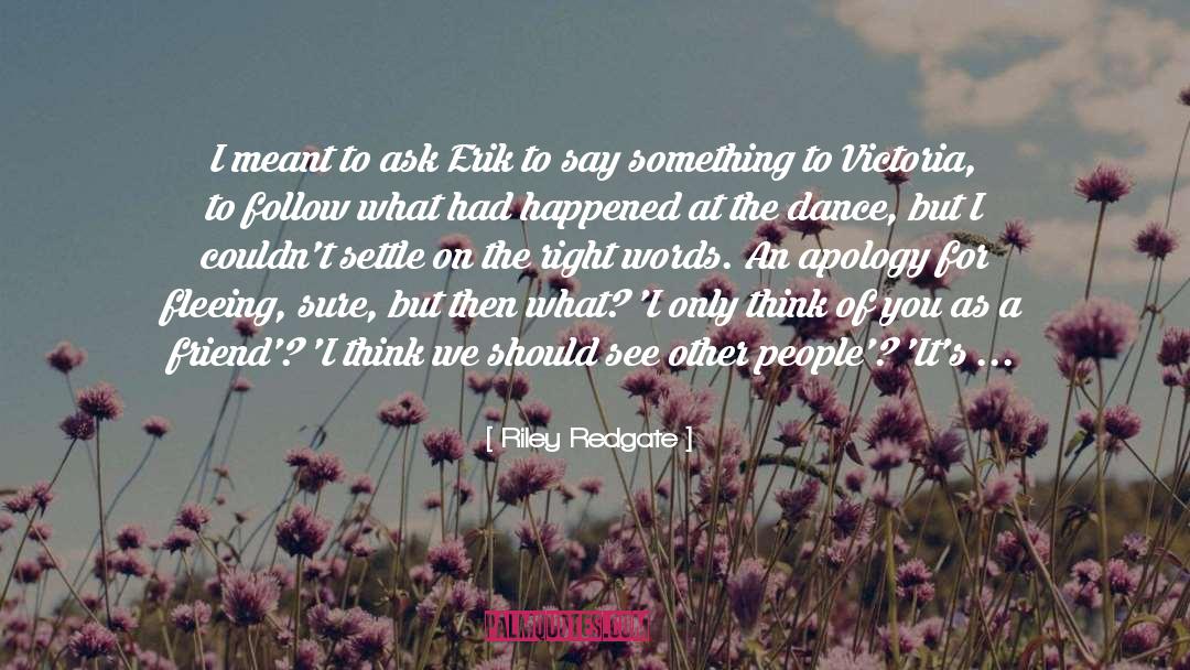 Riley Redgate Quotes: I meant to ask Erik