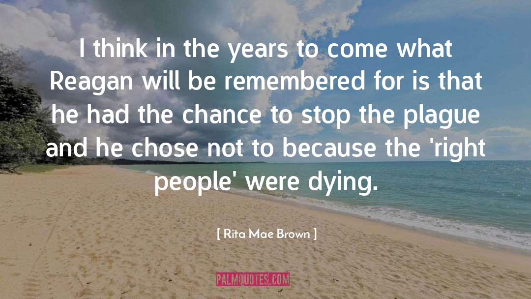 Rita Mae Brown Quotes: I think in the years