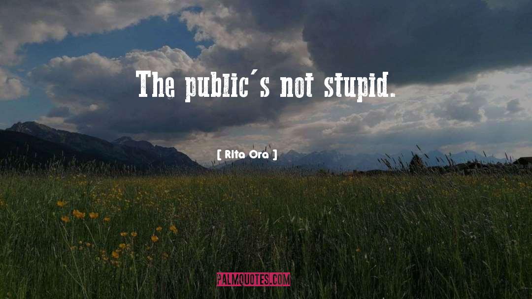 Rita Ora Quotes: The public's not stupid.