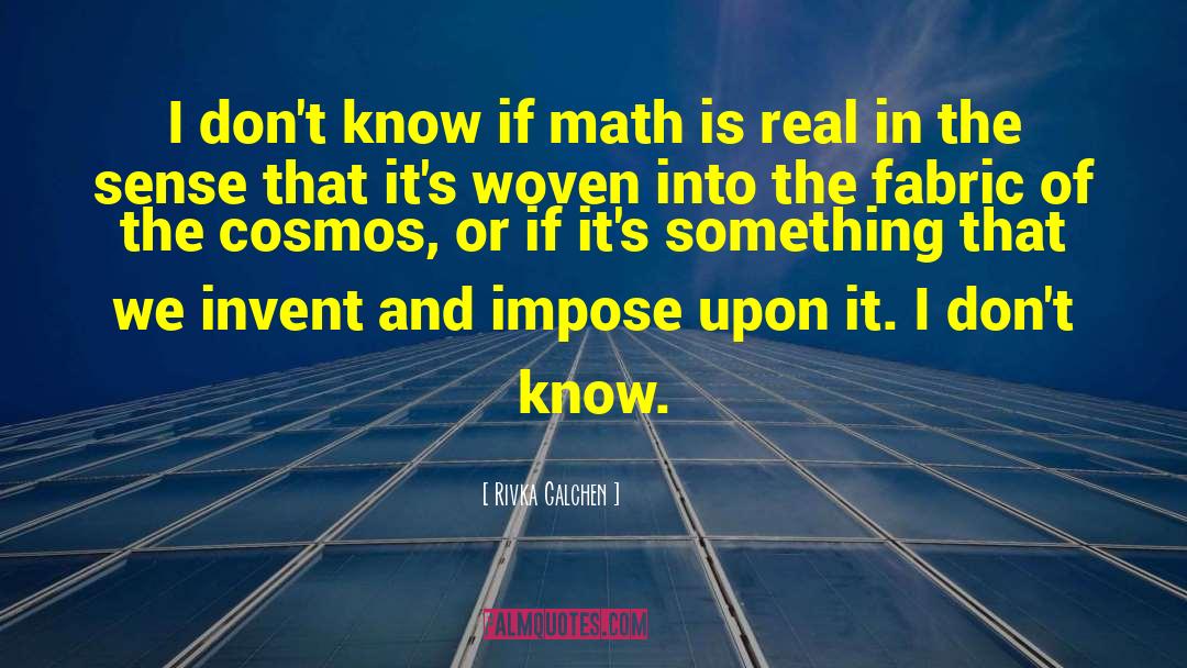 Rivka Galchen Quotes: I don't know if math