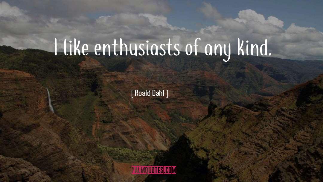 Roald Dahl Quotes: I like enthusiasts of any