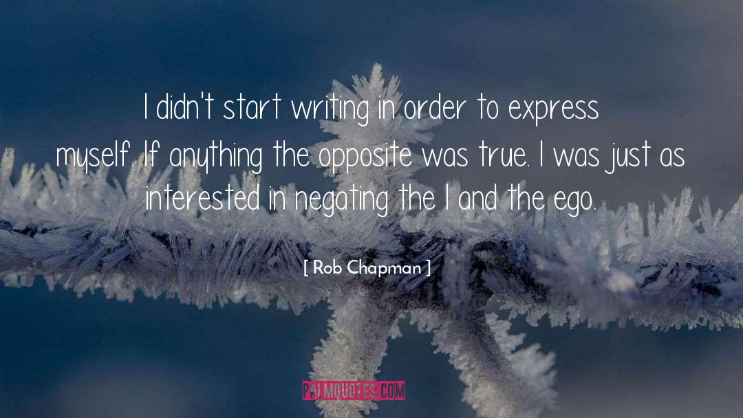 Rob Chapman Quotes: I didn't start writing in