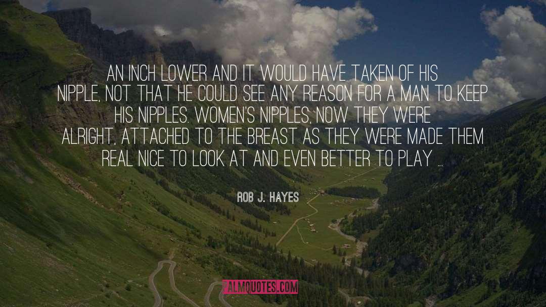 Rob J. Hayes Quotes: An inch lower and it