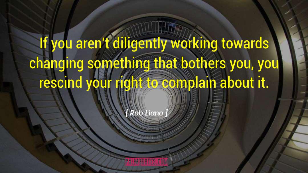 Rob Liano Quotes: If you aren't diligently working