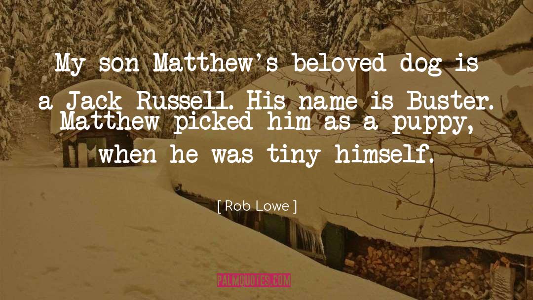 Rob Lowe Quotes: My son Matthew's beloved dog