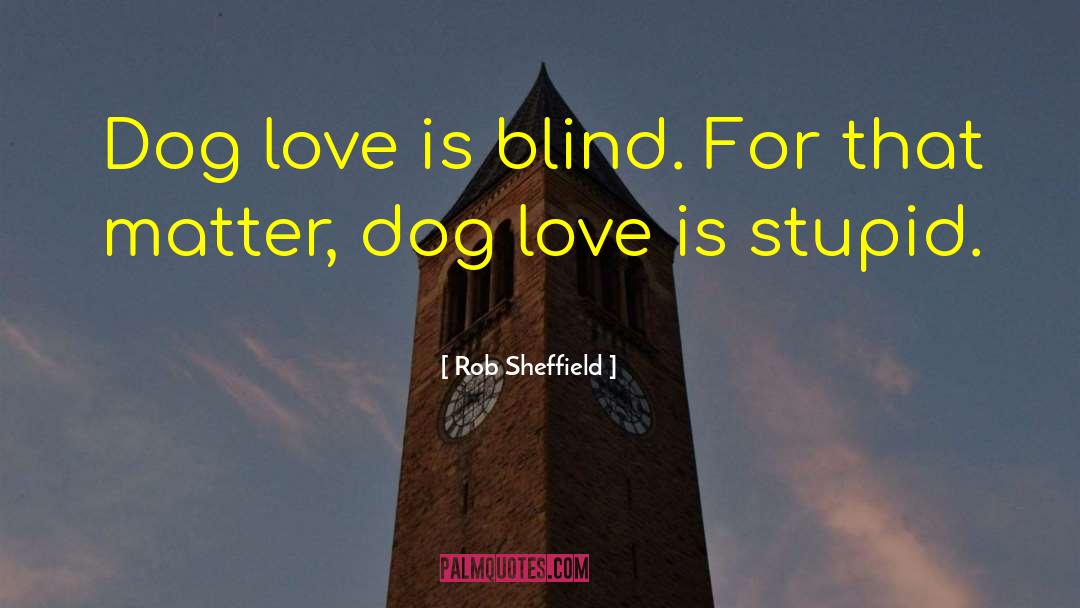 Rob Sheffield Quotes: Dog love is blind. For