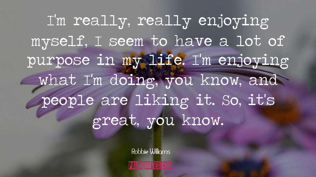 Robbie Williams Quotes: I'm really, really enjoying myself,