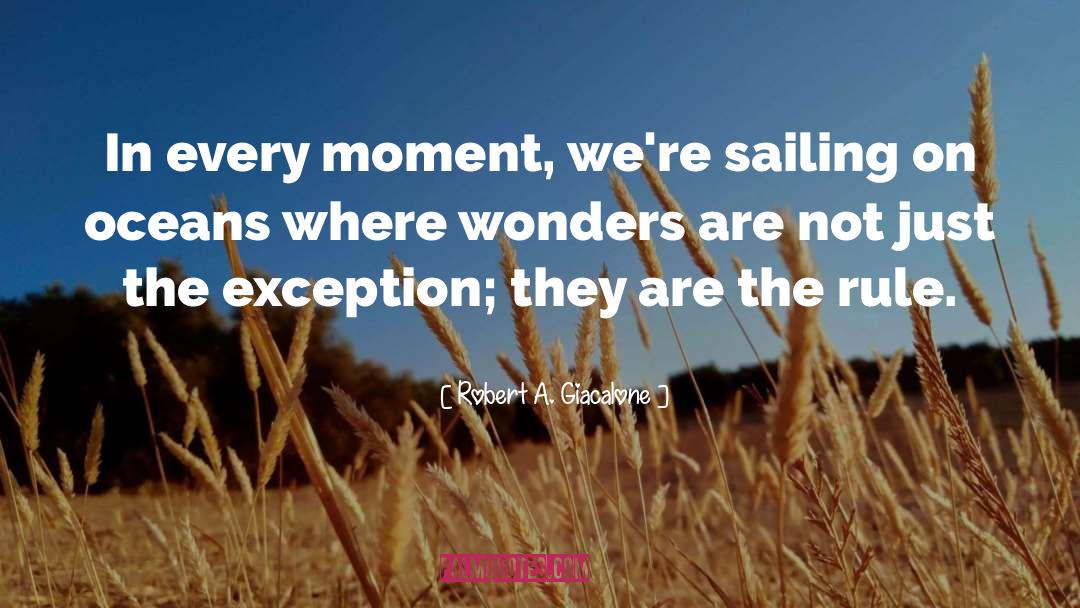 Robert A. Giacalone Quotes: In every moment, we're sailing