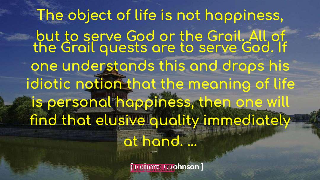 Robert A. Johnson Quotes: The object of life is
