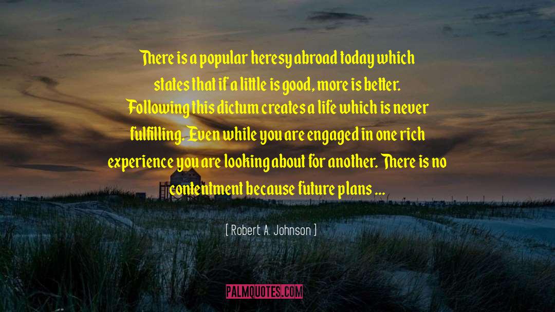 Robert A. Johnson Quotes: There is a popular heresy