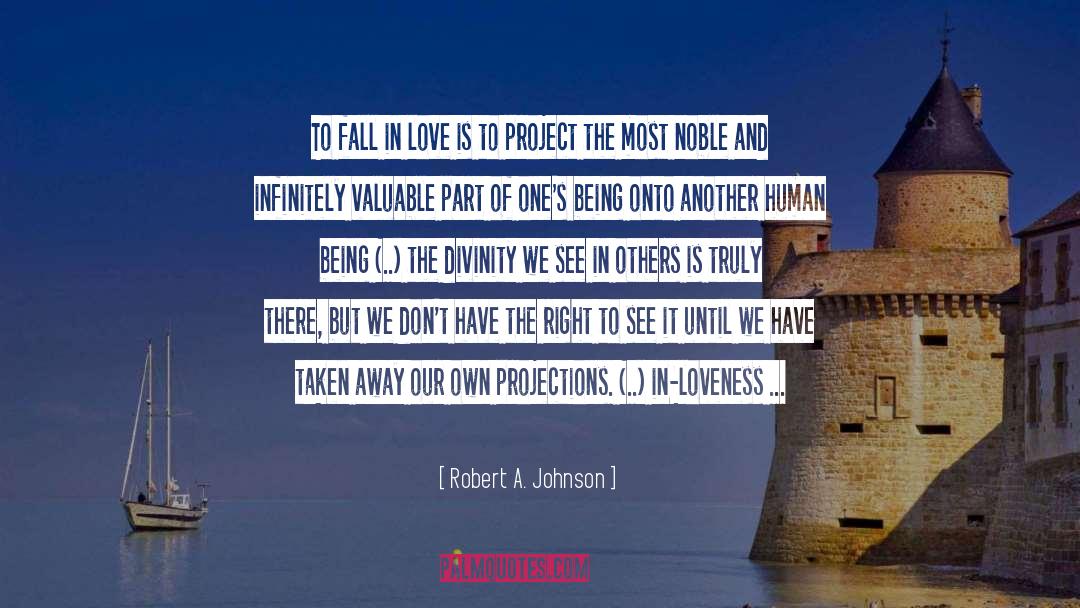 Robert A. Johnson Quotes: To fall in love is