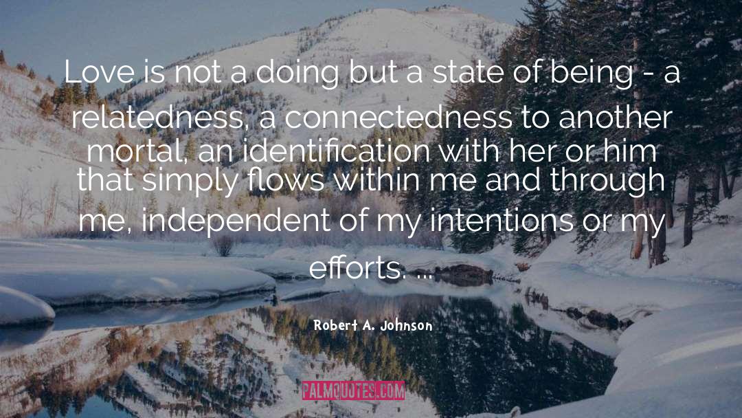 Robert A. Johnson Quotes: Love is not a doing