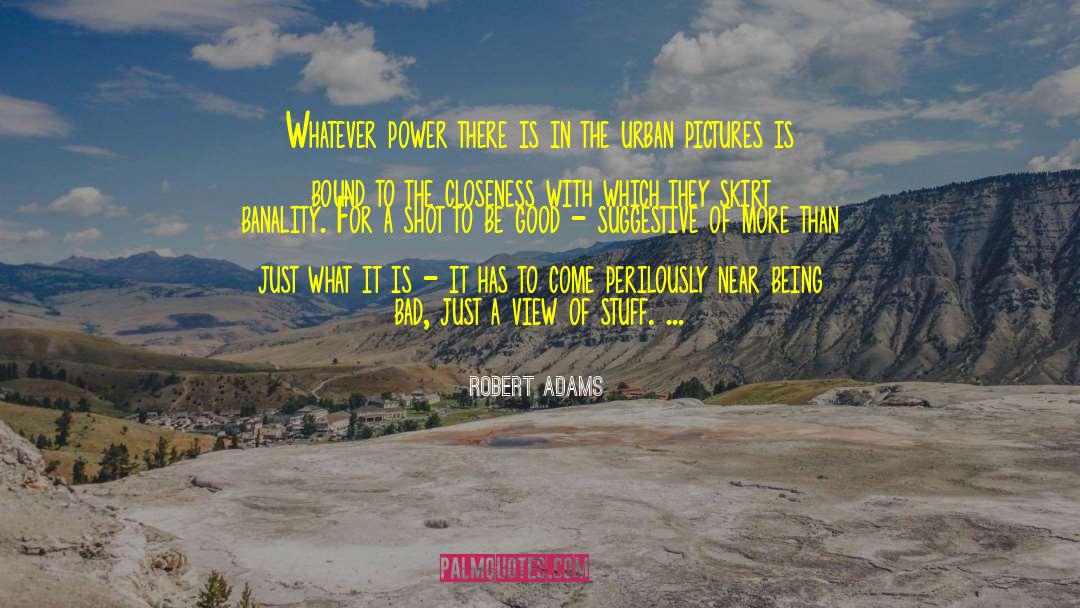 Robert Adams Quotes: Whatever power there is in