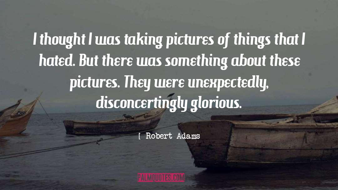 Robert Adams Quotes: I thought I was taking