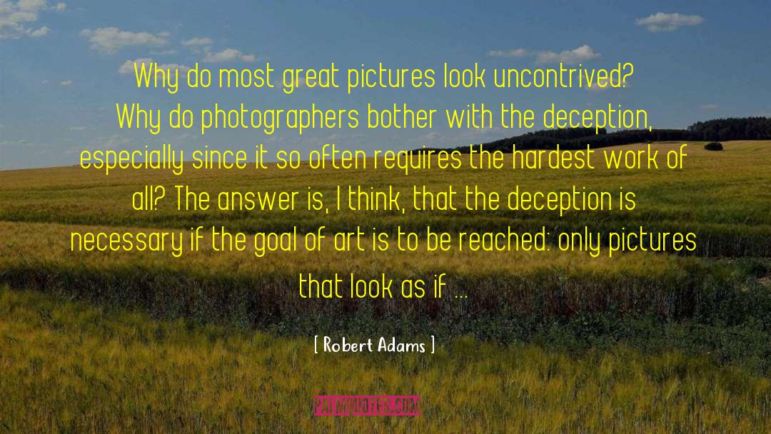 Robert Adams Quotes: Why do most great pictures