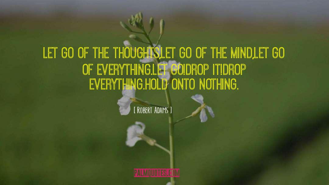 Robert Adams Quotes: Let go of the thoughts,<br>let