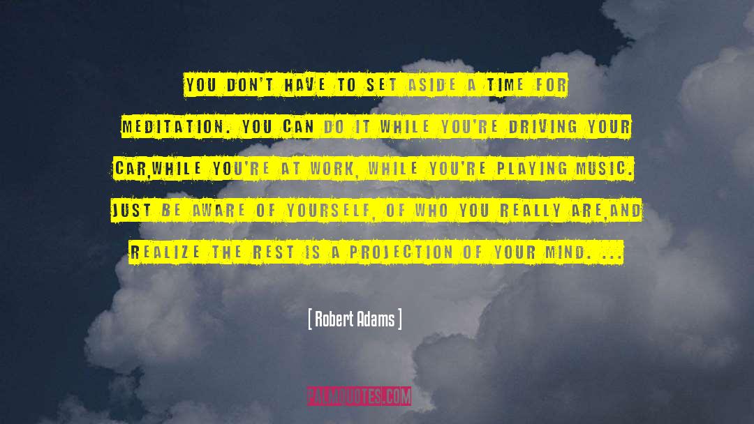 Robert Adams Quotes: You don't have to set