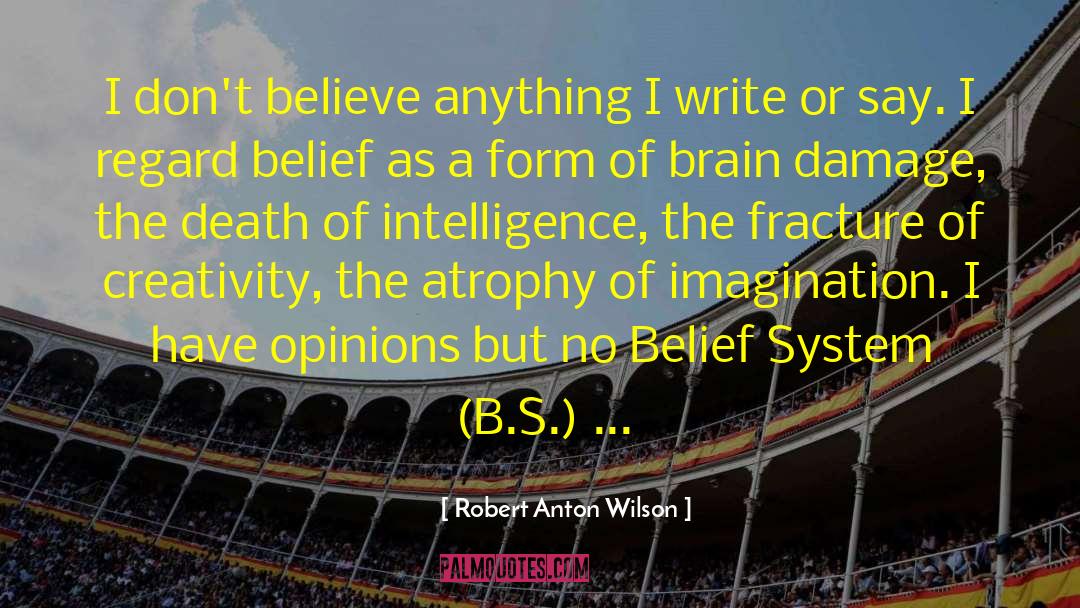 Robert Anton Wilson Quotes: I don't believe anything I