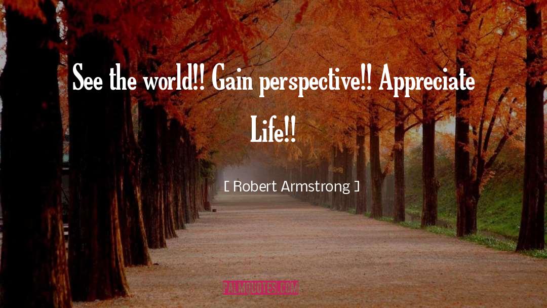 Robert Armstrong Quotes: See the world!! Gain perspective!!