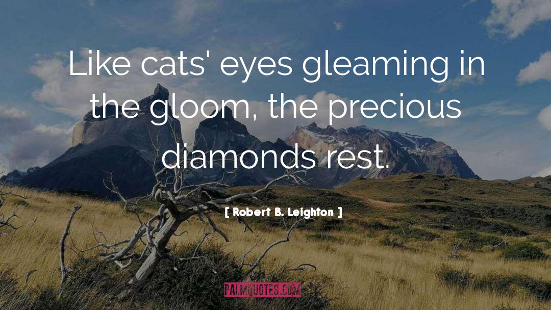 Robert B. Leighton Quotes: Like cats' eyes gleaming in