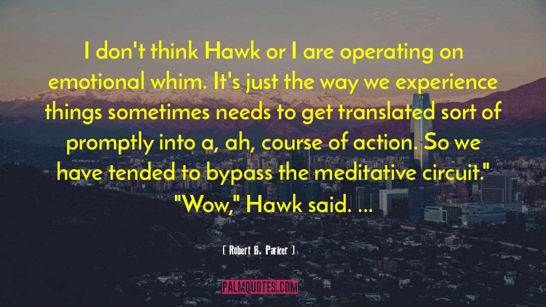 Robert B. Parker Quotes: I don't think Hawk or