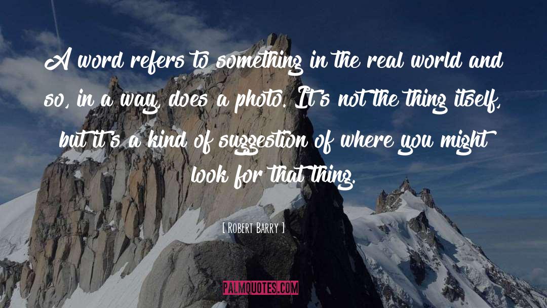 Robert Barry Quotes: A word refers to something