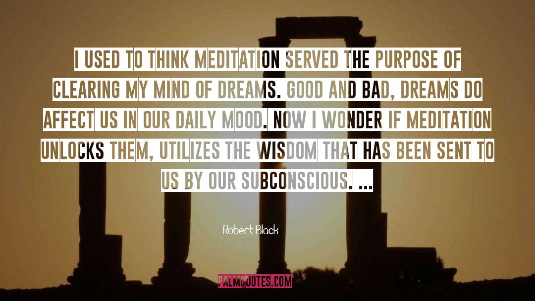 Robert  Black Quotes: I used to think meditation