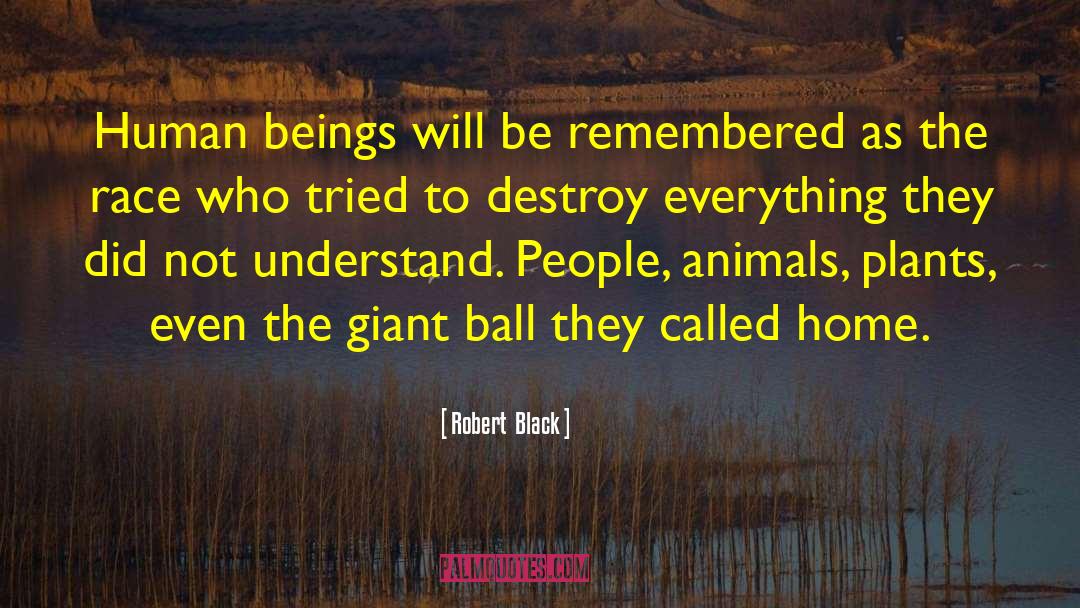 Robert  Black Quotes: Human beings will be remembered