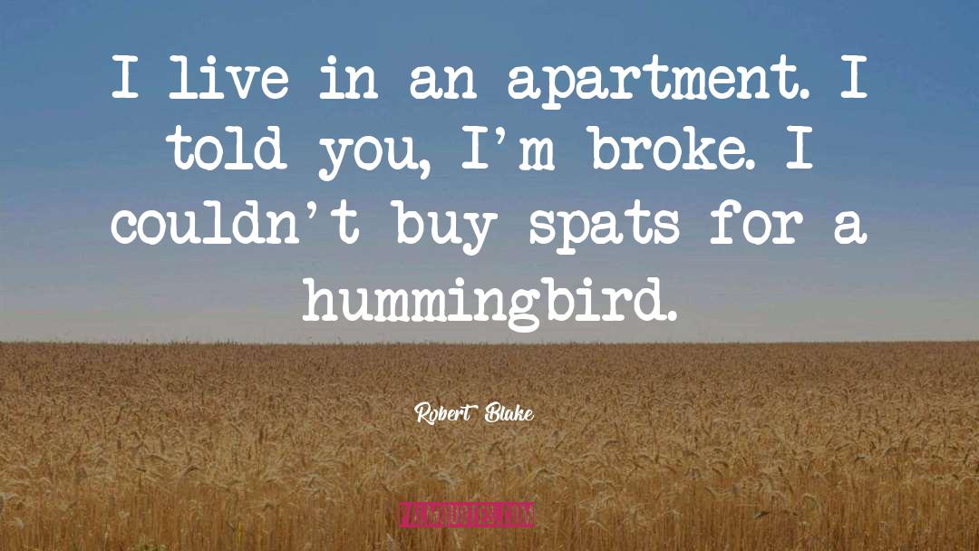 Robert Blake Quotes: I live in an apartment.
