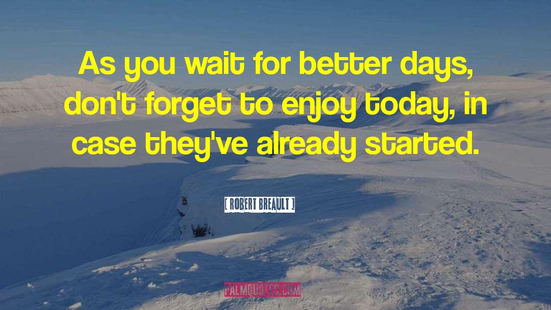 Robert Breault Quotes: As you wait for better