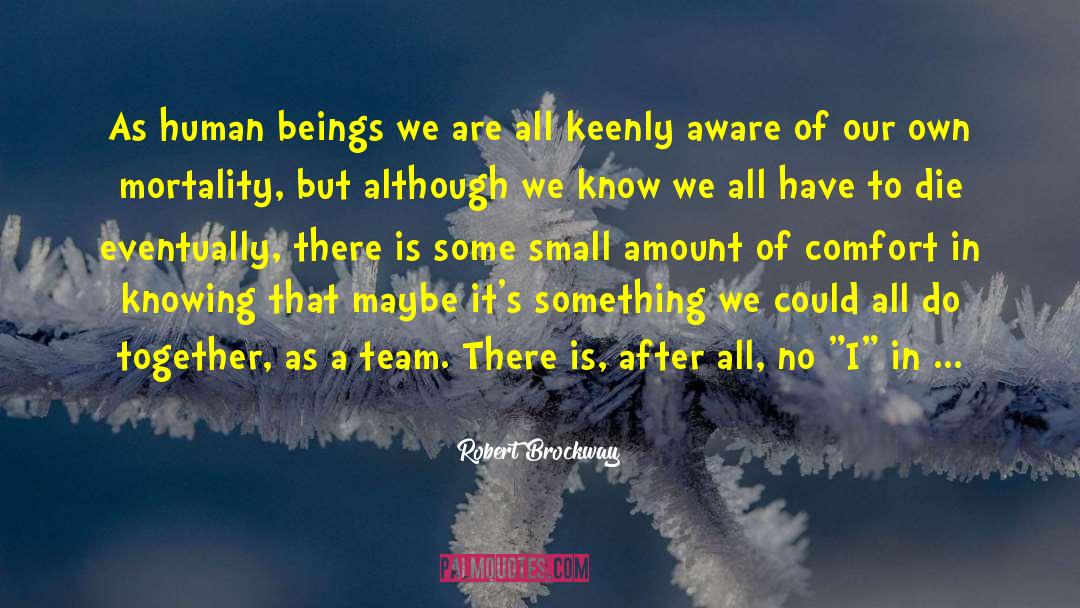 Robert Brockway Quotes: As human beings we are