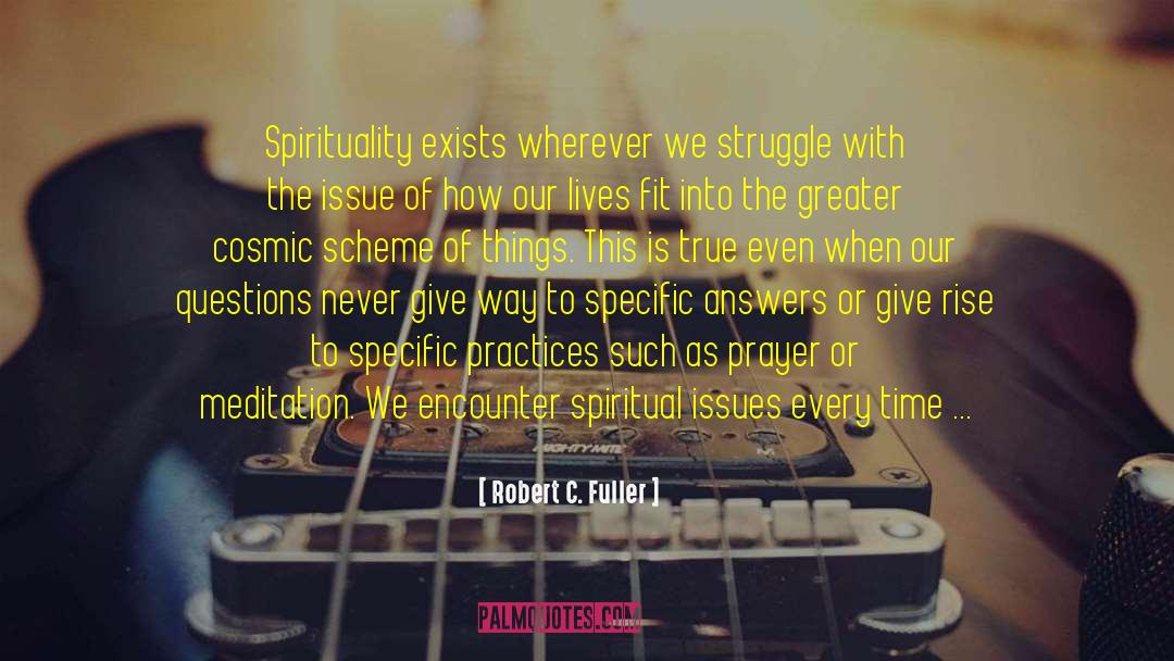 Robert C. Fuller Quotes: Spirituality exists wherever we struggle