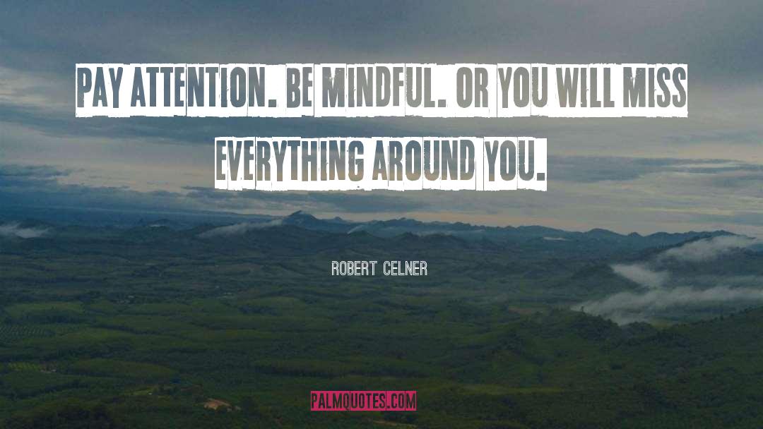 Robert Celner Quotes: Pay attention. Be mindful. Or