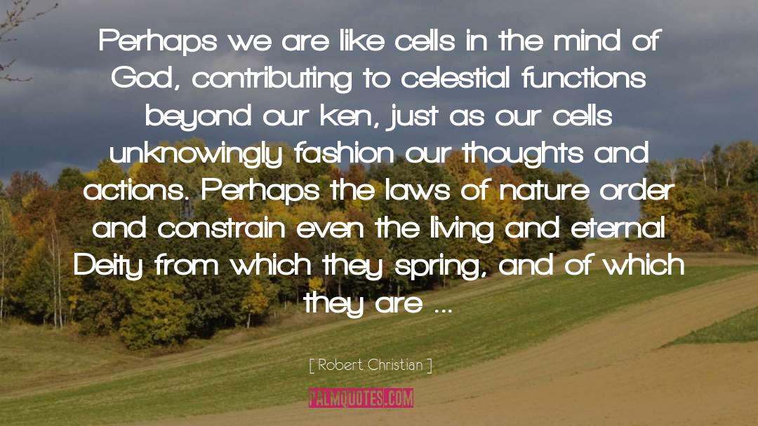 Robert Christian Quotes: Perhaps we are like cells