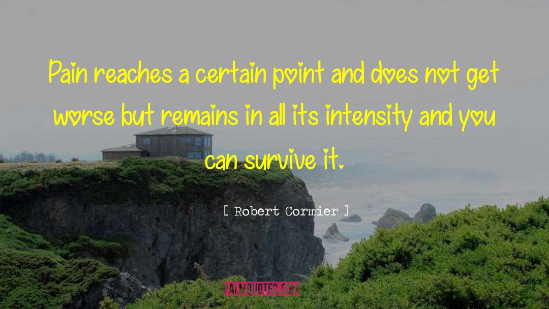 Robert Cormier Quotes: Pain reaches a certain point