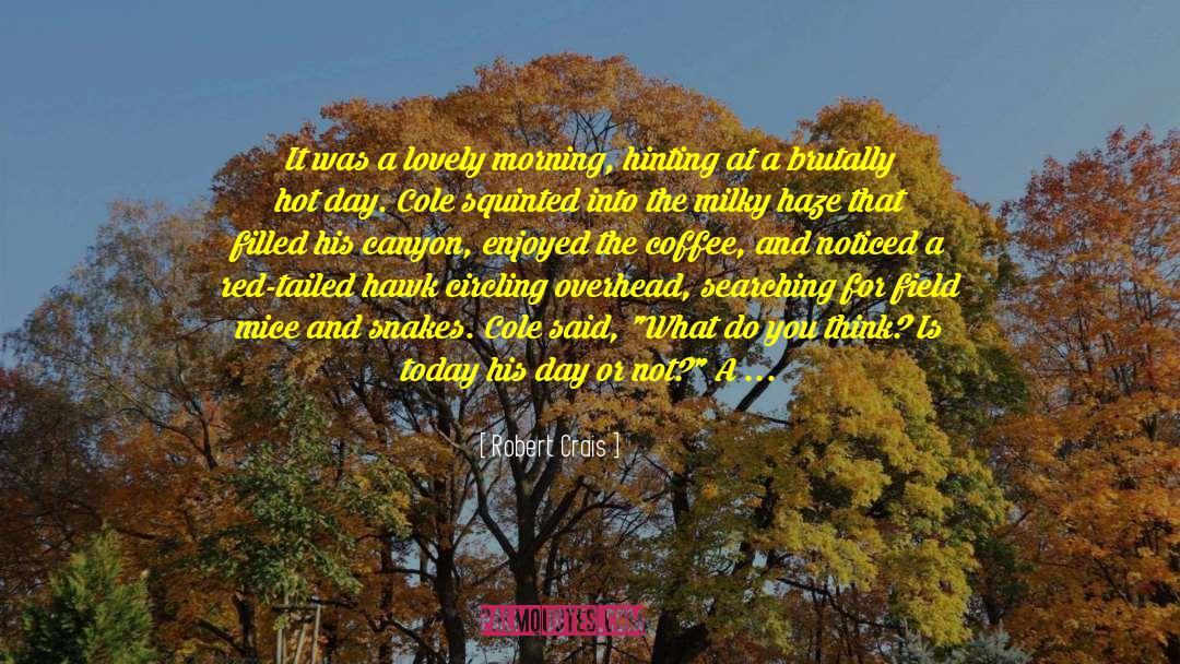 Robert Crais Quotes: It was a lovely morning,