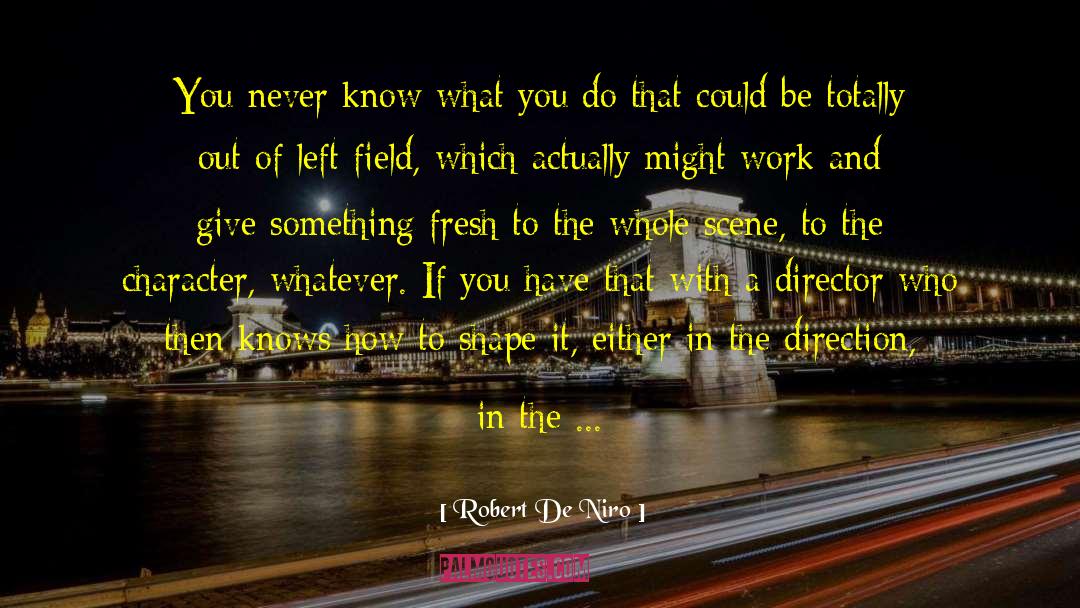 Robert De Niro Quotes: You never know what you