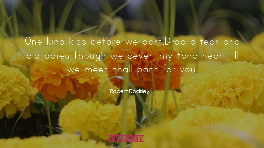 Robert Dodsley Quotes: One kind kiss before we