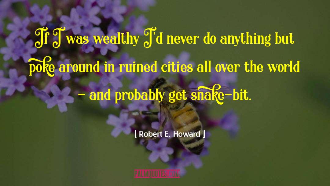 Robert E. Howard Quotes: If I was wealthy I'd