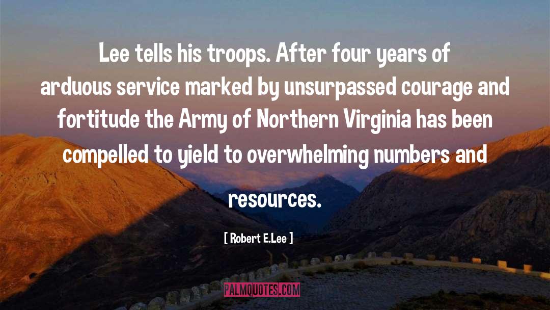 Robert E.Lee Quotes: Lee tells his troops. After