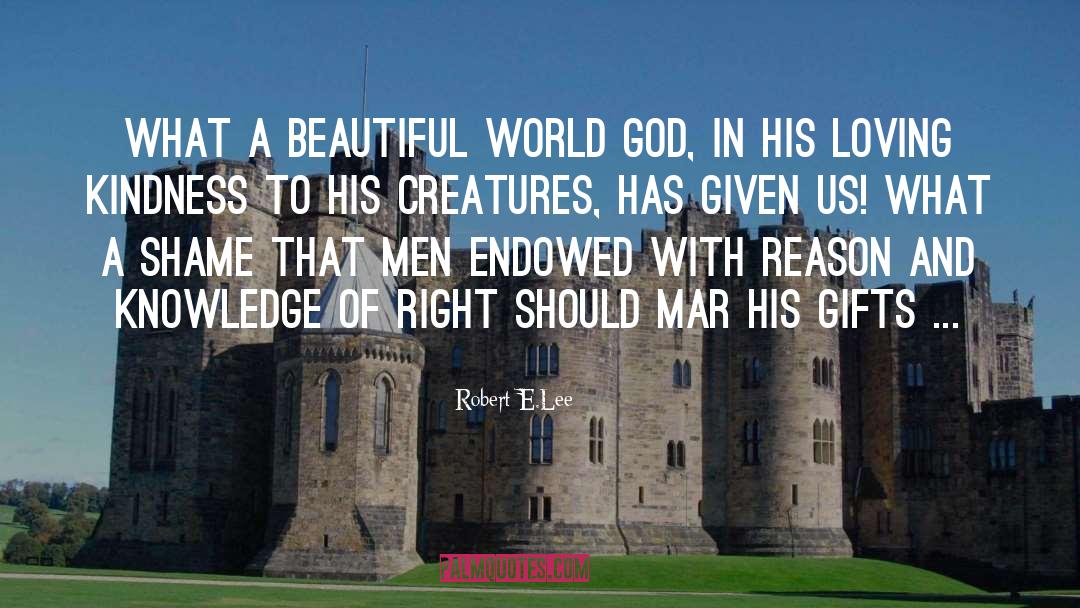 Robert E.Lee Quotes: What a beautiful world God,