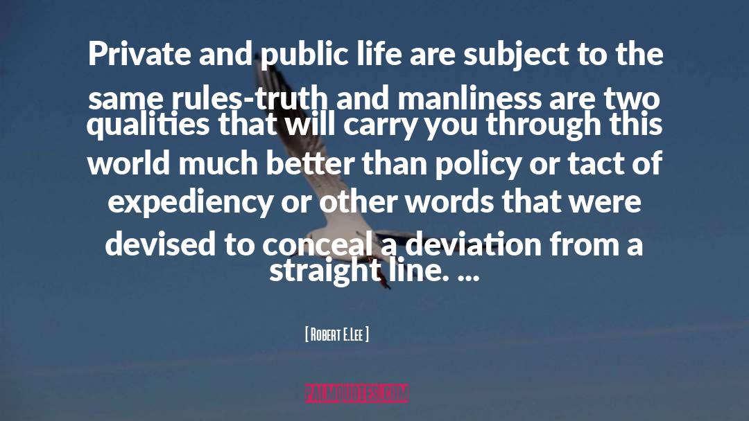 Robert E.Lee Quotes: Private and public life are