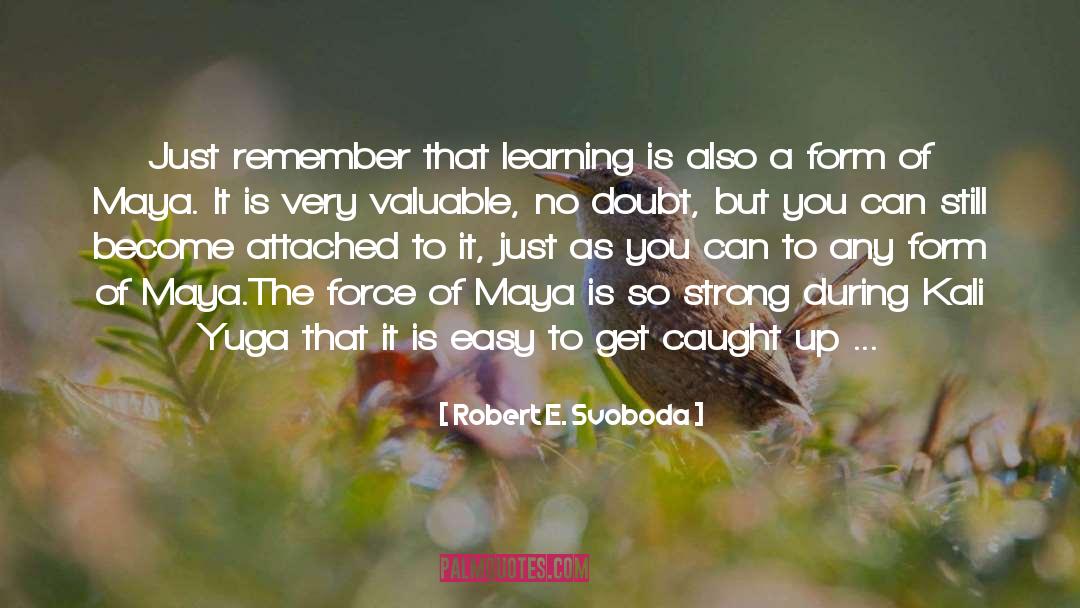 Robert E. Svoboda Quotes: Just remember that learning is
