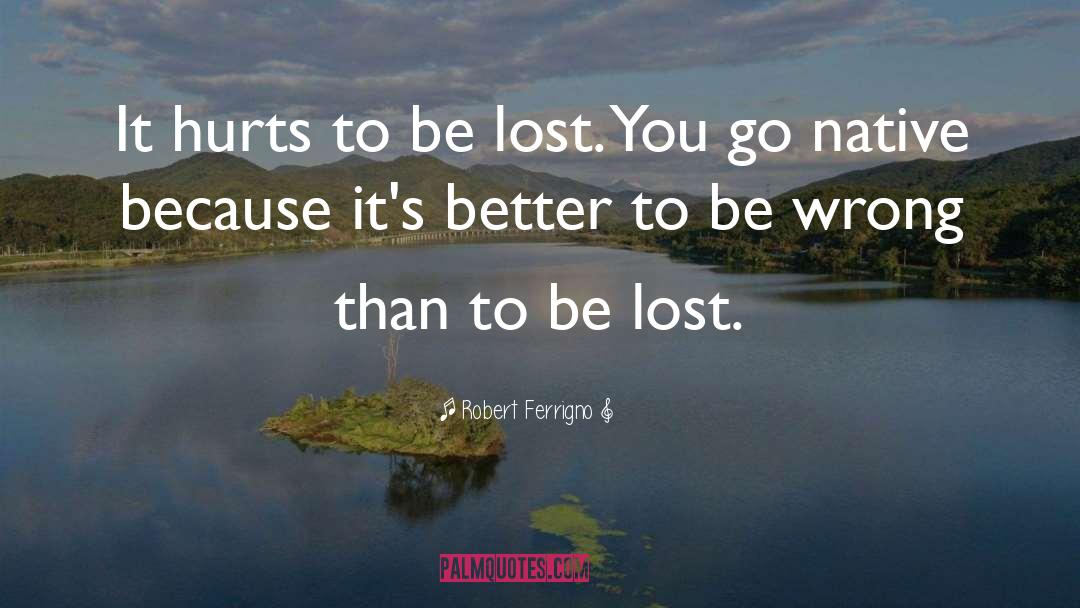 Robert Ferrigno Quotes: It hurts to be lost.