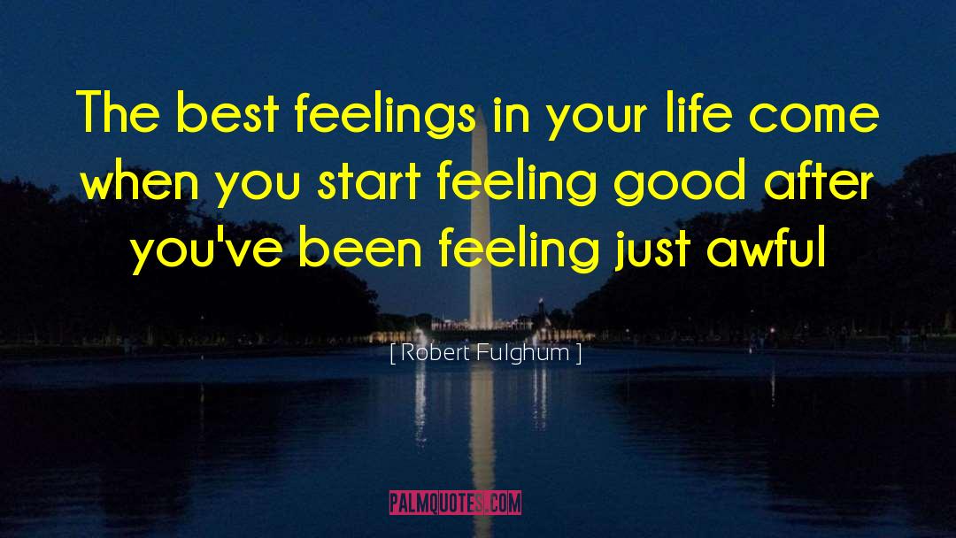 Robert Fulghum Quotes: The best feelings in your