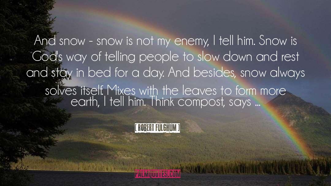 Robert Fulghum Quotes: And snow - snow is